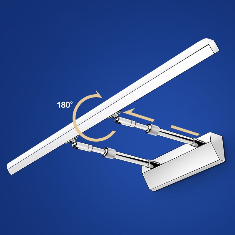 Silbere lineare LED Ausleitbare Wandlampe im modernen Stil Edelstahlwandleuchte mit Acrylschatten