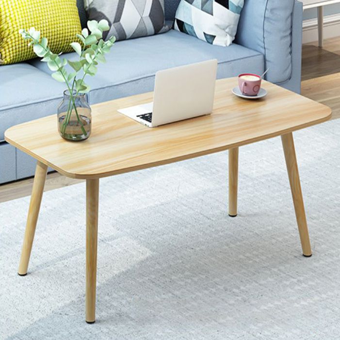 Modern Rectangle Wooden Coffee Table 16.5" H 4 Legs Cocktail Table