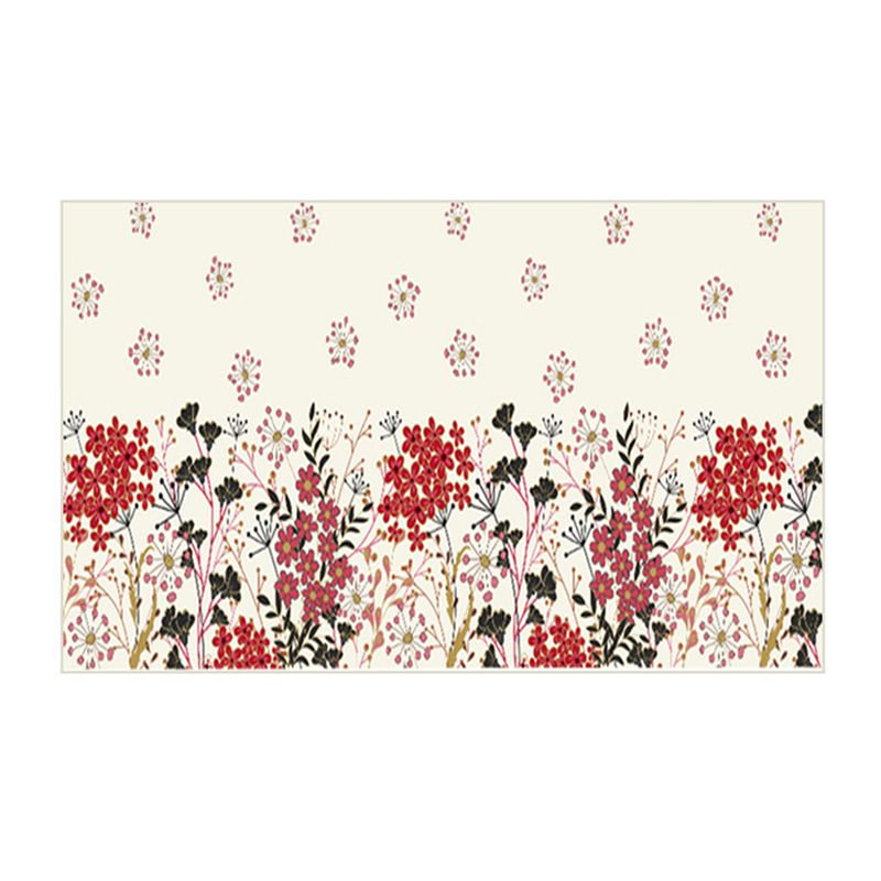 Green Simple Rug Polyester Plant Indoor Rug Stain Resistant Rug for Living Room