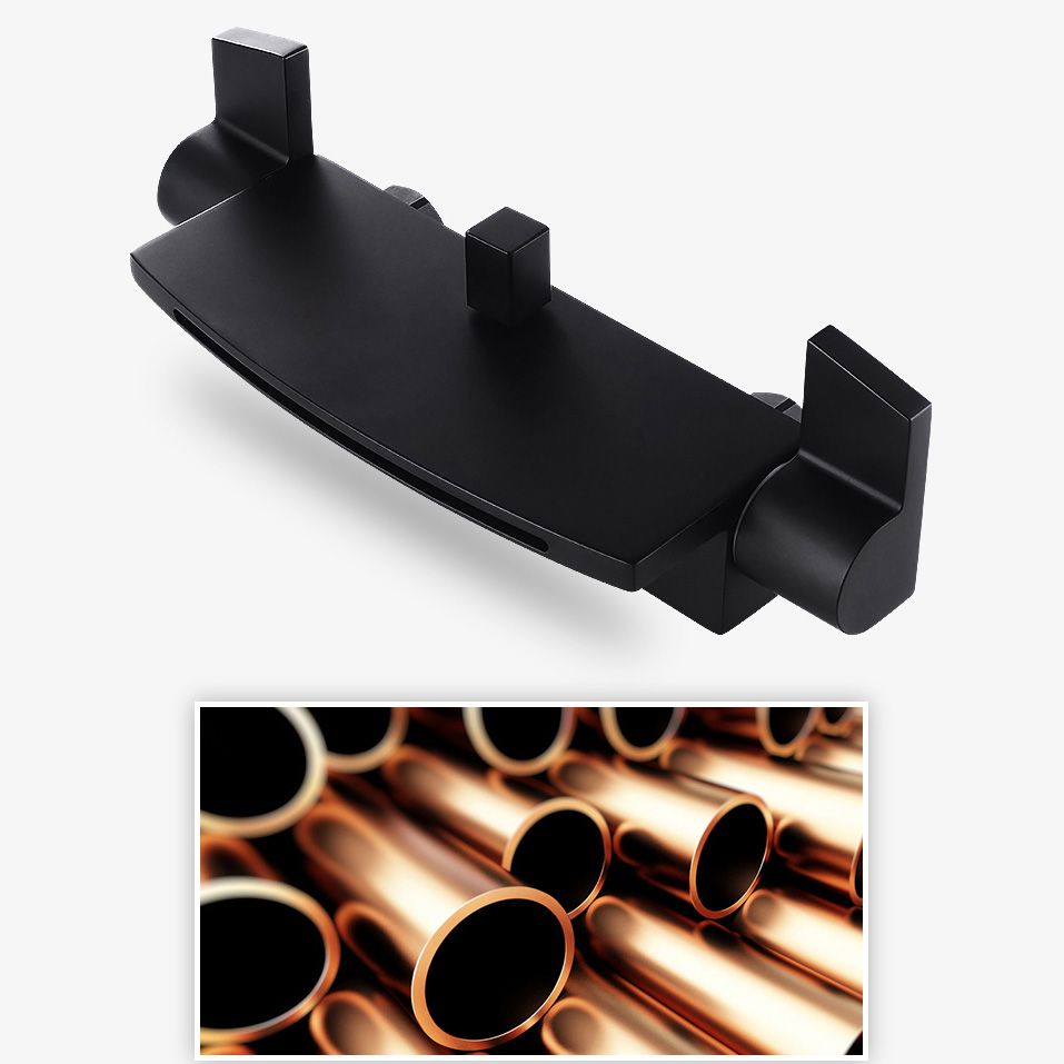 Modern Bathroom Faucet Two Handle Copper Wall Mounted Bath Faucet Trim