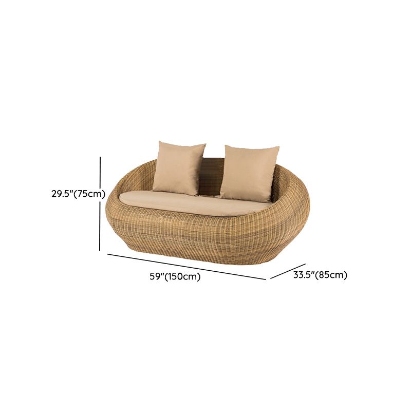 Rattan Outdoor Patio Sofa Tropical Style Simple Leisure Patio Sofa