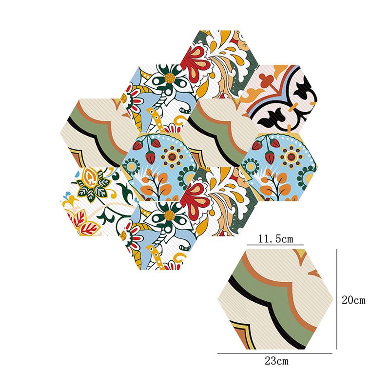 Boho Butterfly and Flower Wallpaper Panel Yellow-Green Self-Stick Wall Decor for Kitchen