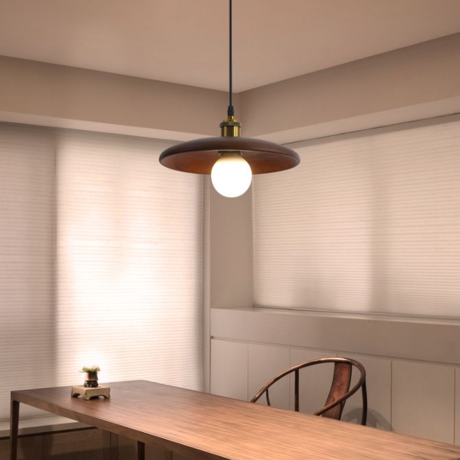 Minimalistischer Stil Anhänger Beleuchtungsbehandlung Kreis Anhänger Lichtkit mit Holzschatten