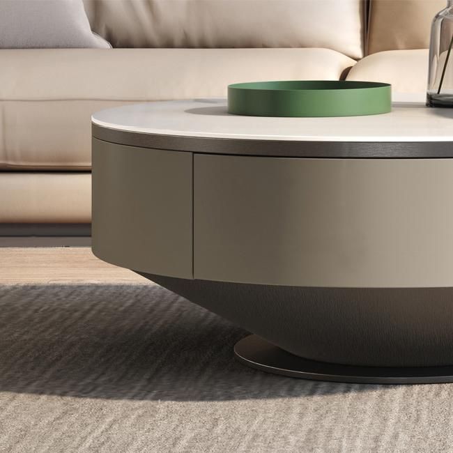Metal Craft Grey Coffee Table with Circular Nested Single Foot Base Coffee Table