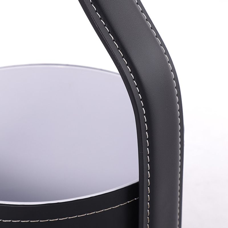 Contemporary Side Table Pedestal with Storage Round Living Room End Table