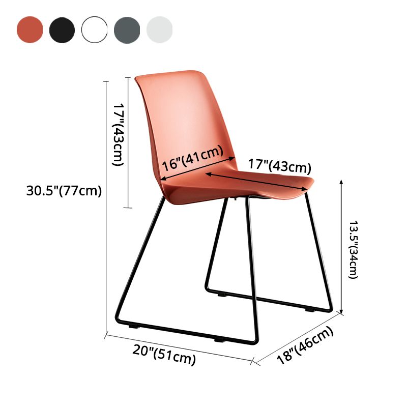 Industrial Style Metal Dining Room Chairs Armless Dining Chair for Restaurant