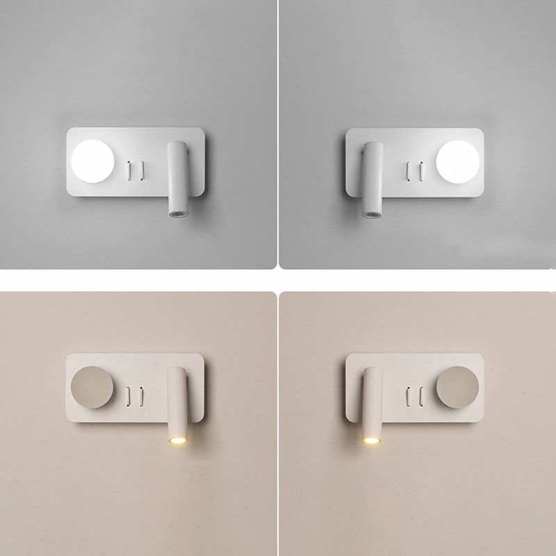 Lampada a parete in metallo moderno a parete in metallo bianco a 2 luci luci rettangolari di scarico rettangolare
