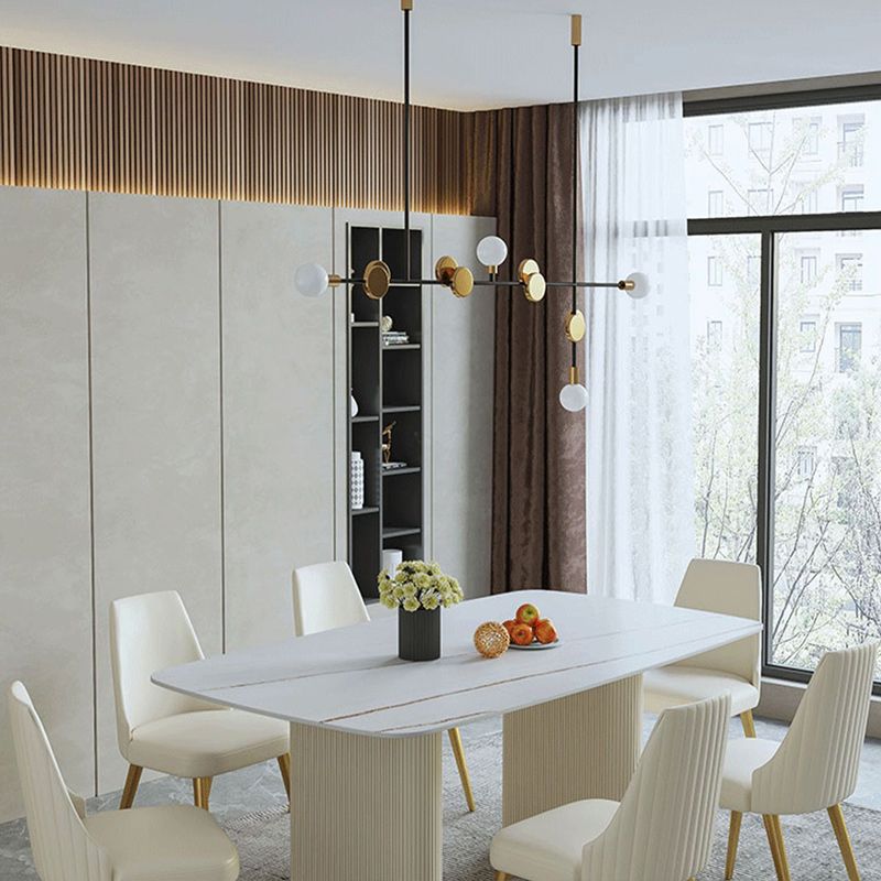 1/2/5/7 Pieces Dining Set Glam Style Rectangle Sintered Stone Dining Table Set