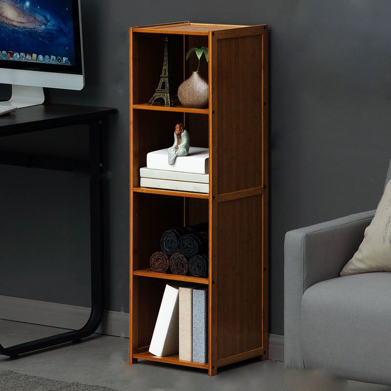 12" W Vertical Wooden Bookshelf Modern Closed Storage Bookcase