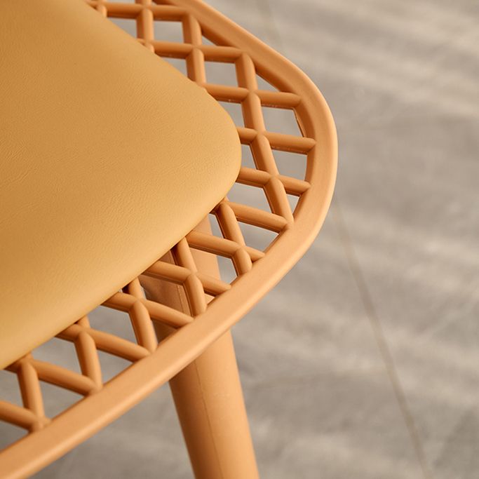 Contemporary Style Dining Chairs Armless Chairs with Plastic Legs for Home