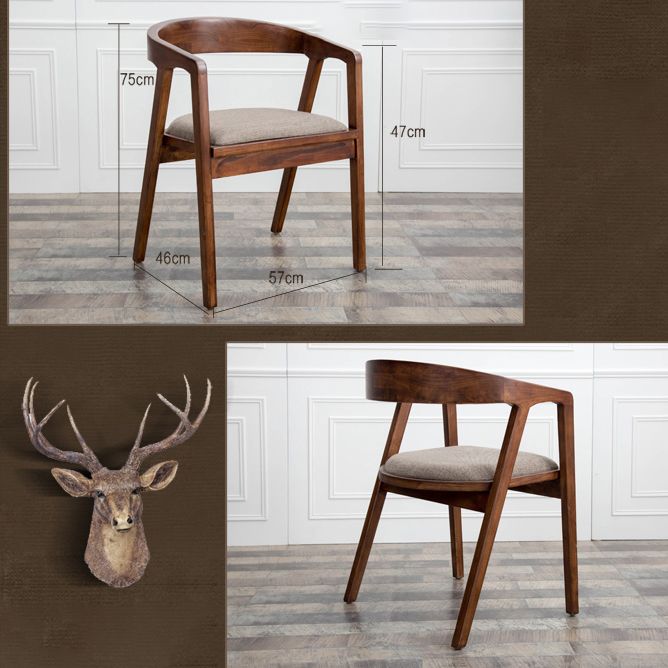 Modern Solid Wood Kitchen and Dining Room Chair Open Back Dining Side Chair