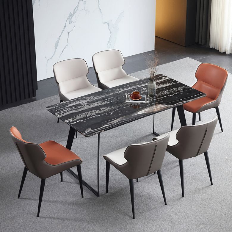 Contemporary Side Chair Set Faux Leather Side Chairs for Kitchen