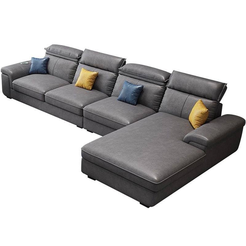 4-seat Sewn Pillow Back Faux Leather Sofa Vintage Pillow Top Arm Sofa