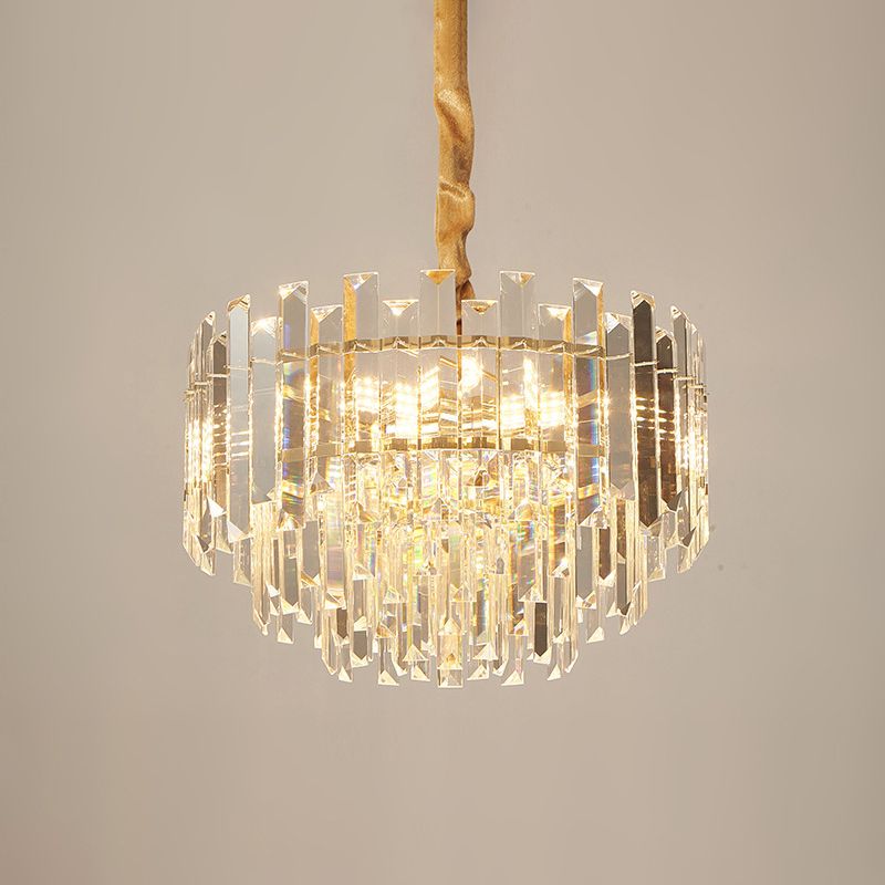 Lustre contemporain 8-Light Light Plafond en cristal unique pour la maison