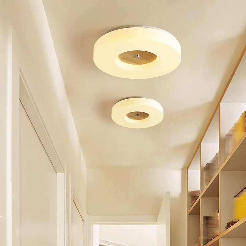 Luz de techo de madera para techo de luz moderna 1 Accesorios de luz de techo de descarga de luz en Brown