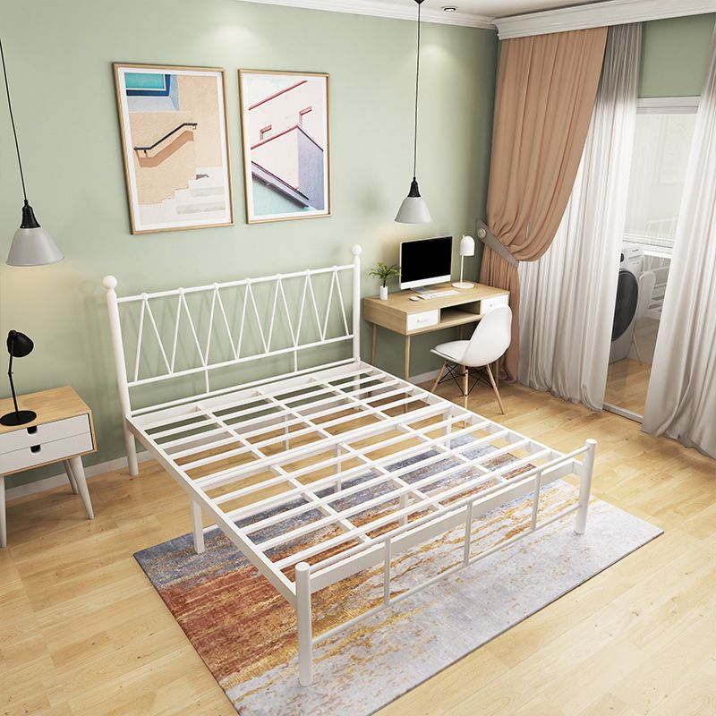 Contemporary Metal Open-Frame Bed Wire-Grid Standard Bed with Metal Legs