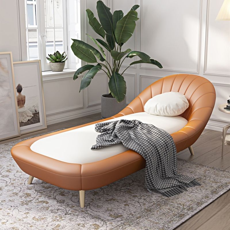 Modern Armless Chaise Lounge Faux Leather Chaise Lounge Sofa