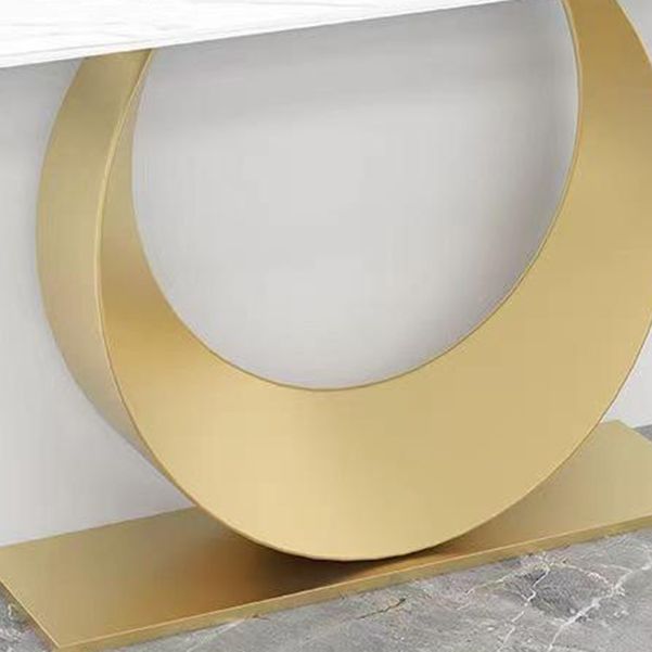 Glam Stone Console Accent Table Rectangle End Table for Hall