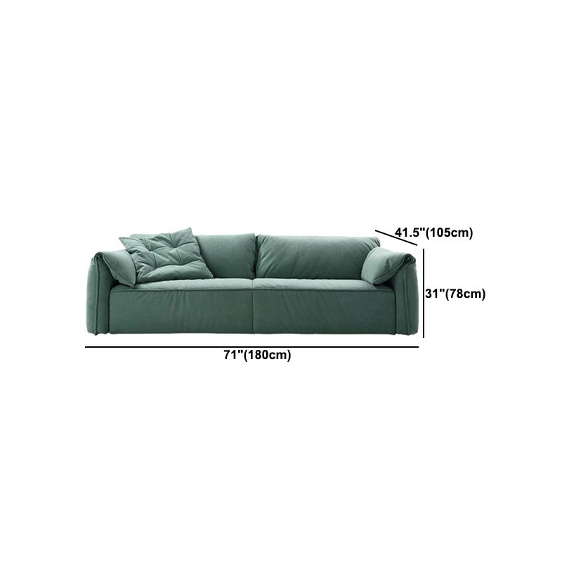 Faux Leather Pillow Top Arm Sofa Contemporary Cushions Standard Sofa