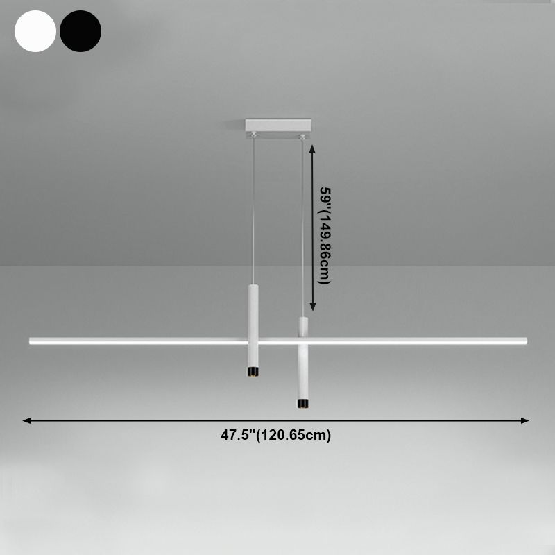 Luci a ciondolo dell'isola lineare contemporanea Metal 3 Lights Freepurs