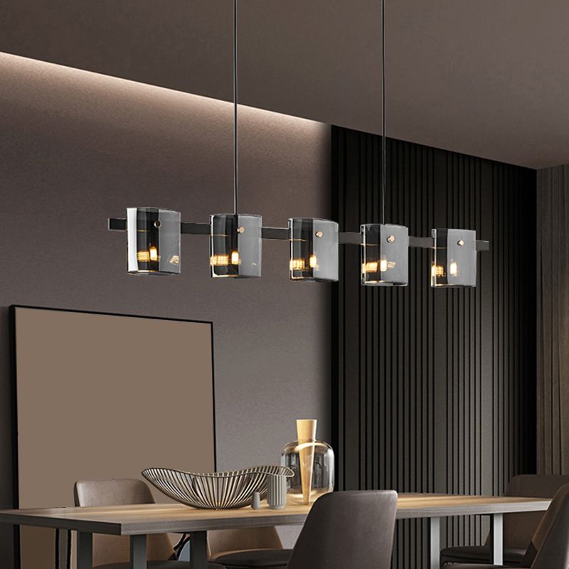 Glass Island Pendant Modern Style Island Light Fixtures for Living Room
