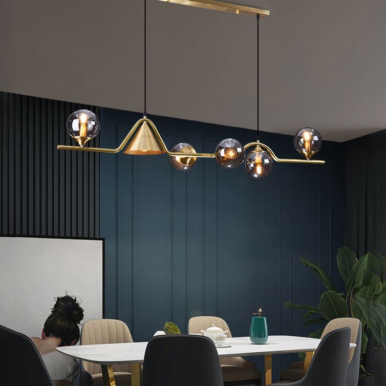 Contemporary Style Spherical Island Lighting Ideas Glass Island Lights