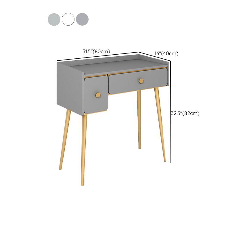 Glam Vanity Makeup Table Set Double Drawers Dressing Table Set