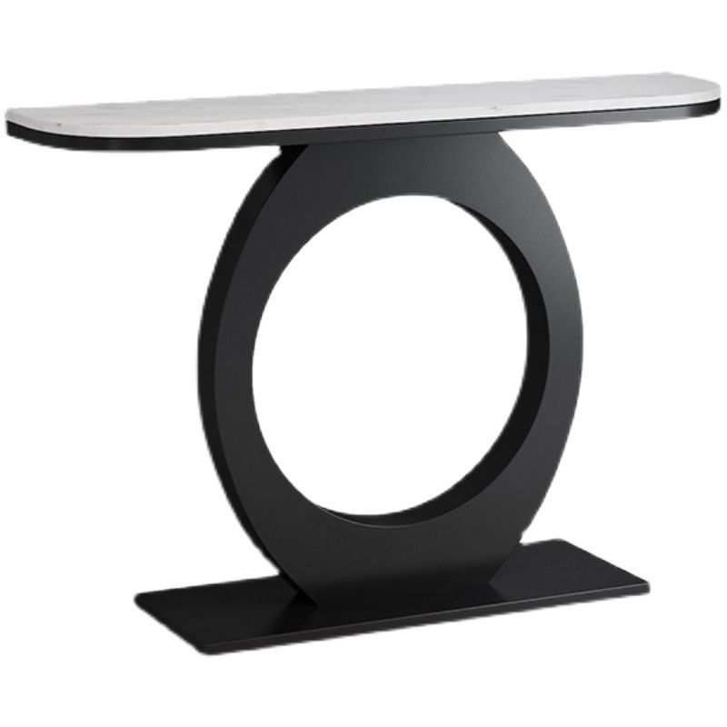 31.5" Tall Modern Console Table 1-shelf Half Moon Accent Table for Hall