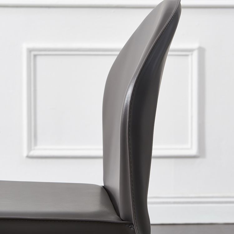 Modern Style Leather Armless Dining Chairs Metal Dining Chair for Home Use