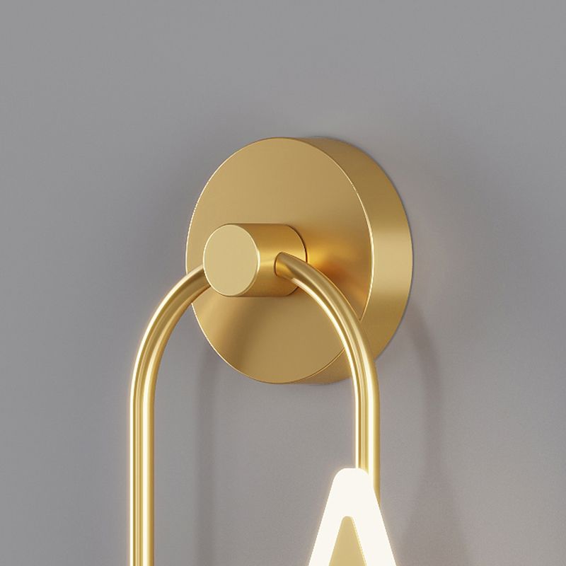 Modern Metal Wall Light Geometric 2 Lights LED Wall Sconce for Bedroom