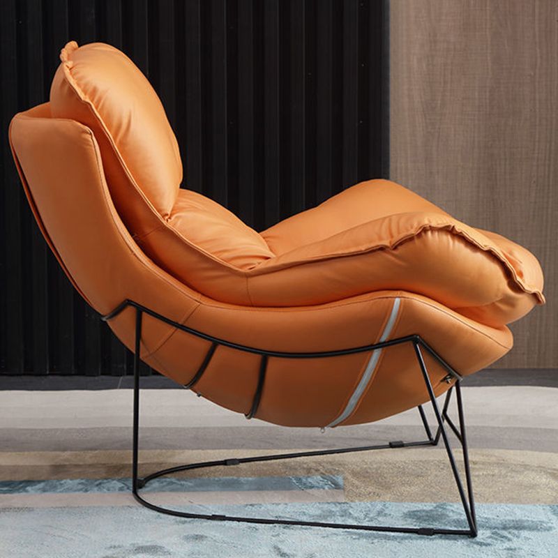 Contemporary Rocking Chair Fabric Upholstered Metal Frame Indoor Rocking Chair