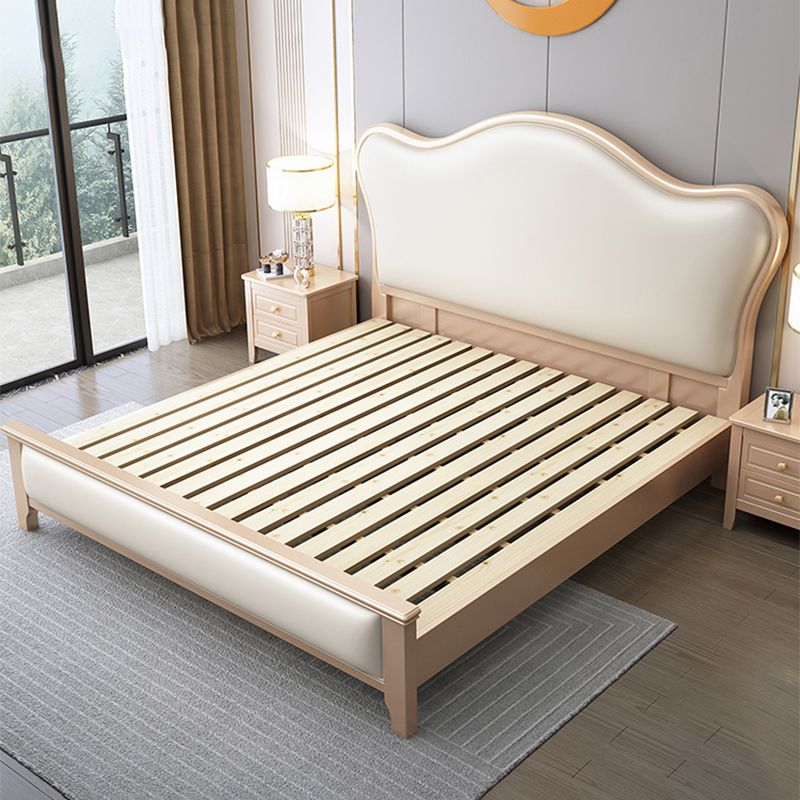 Modern Wood and Upholstered Standard Bed 57.5" Tall Panel Bed