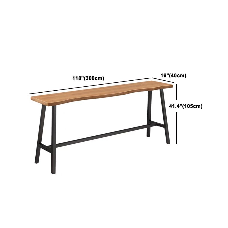 Industrial Rectangle Solid Wood Top Bar Table Set 1/5/9 Pieces Counter Table with Stools
