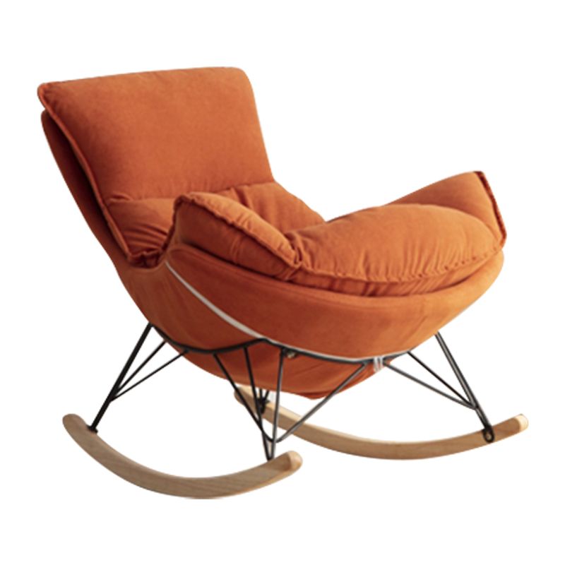 Contemporary Rocking Chair Metal Frame Wing Chair Back Indoor Rocking Chair