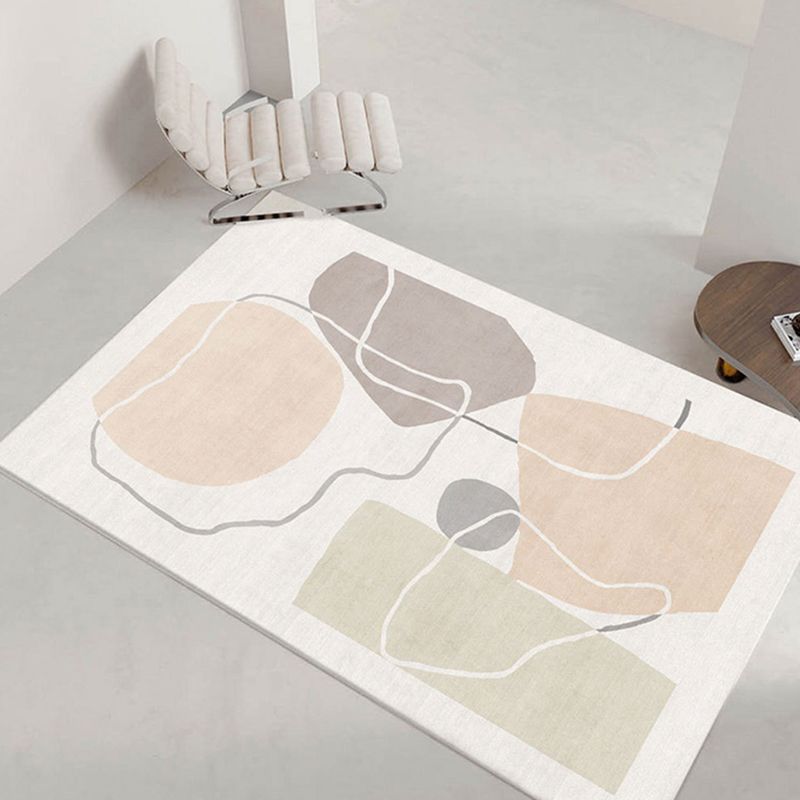 Contemporary Rug Polyester Rug Anti-Slip Backing Carpet for Living Room