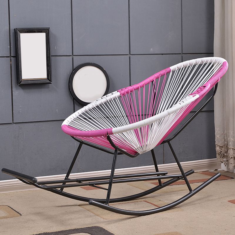 Modern Minimalist Rocker Chair Metal Frame Spindle Rocker Chair for Home