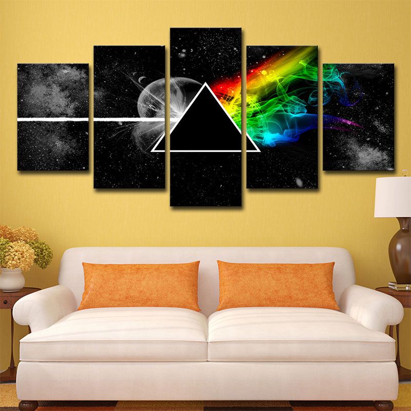 Black Outer Space Painting Multi-Piece Image Children's Art Kids Bedroom Wall Decor