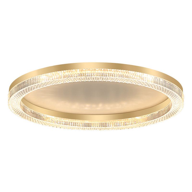 Geometric Shape Metal Flush Light Modern Style 1 Light Flush Mount Ceiling Lights in Gold