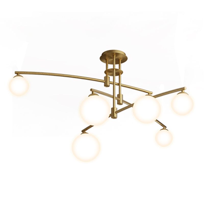 New Modern Glass Semi Flush Light Fixtures Bedroom Starburst Flush Mount Light with Shape