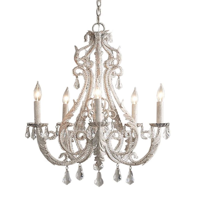 American Style Candle Chandelier Light Fixtures Multi-Head Suspension Pendant Lamps with Crystal