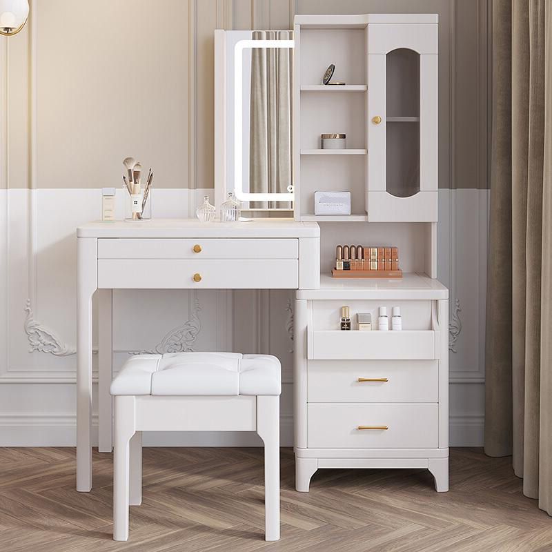 Glam Vanity Dressing Table Set Wooden Makeup Vanity Set for Bedroom