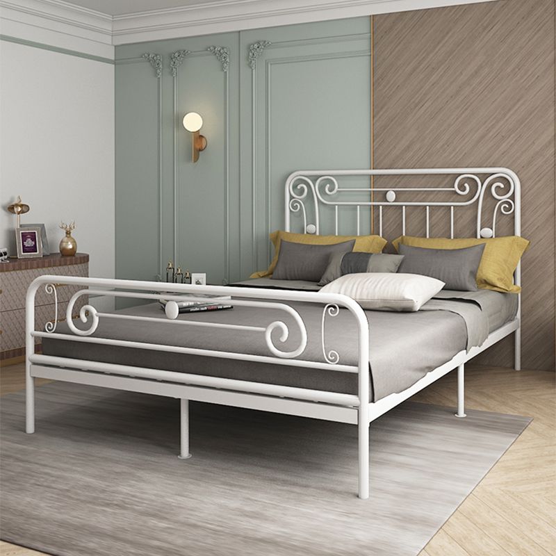 Glam Metallic Open-Frame Bed with with Rectangular Headboard and Footboard