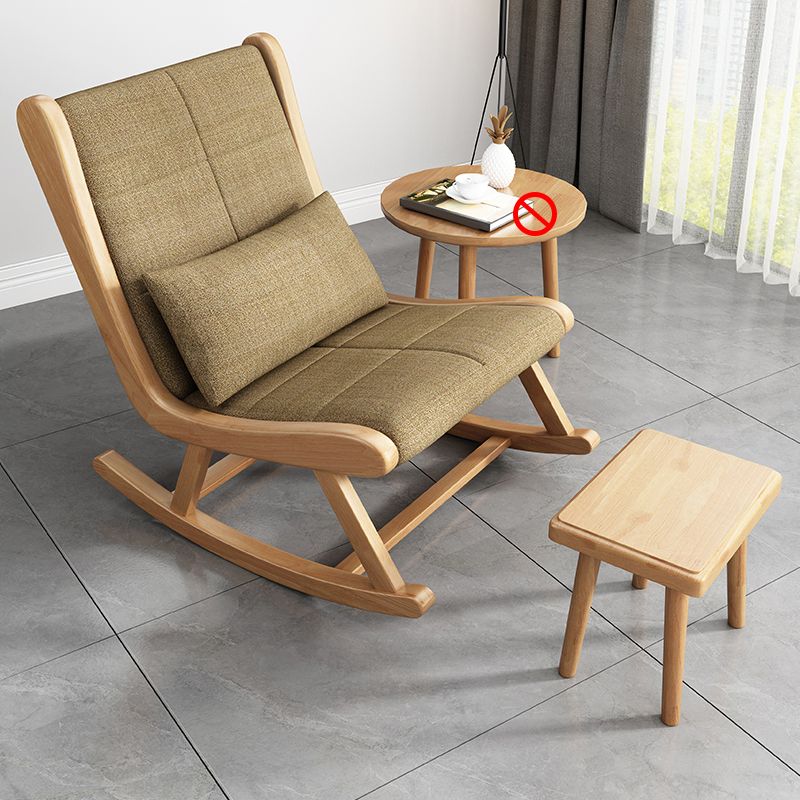 Modern Removable Cushions Rocking Chair Wood Rocker Chair with Pillow