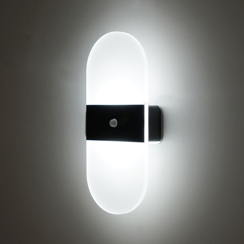 Luces de apliques de pared geométricos de estilo moderno 1 Lighting de montura de pared ligera en negro