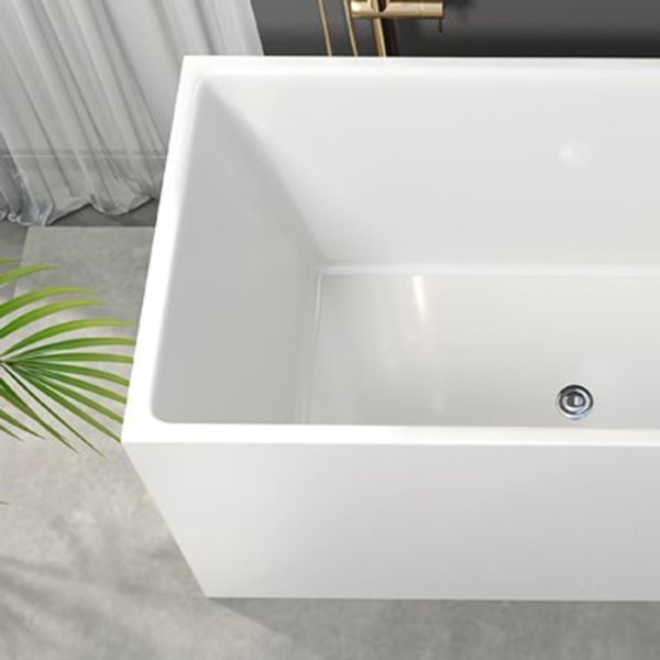 Contemporary Soaking Freestanding Bathtub Acrylic Rectangular with Center Drain