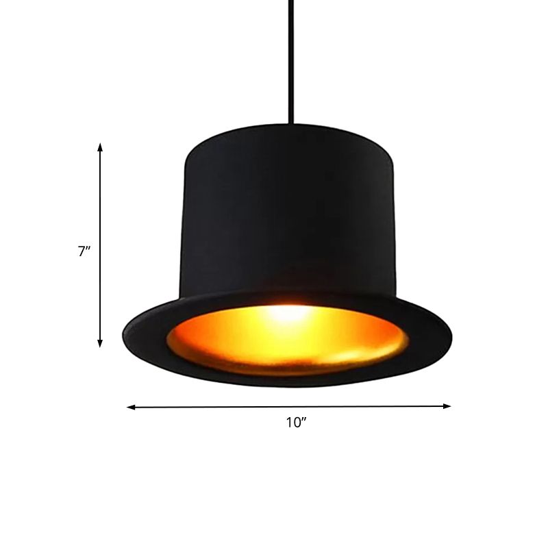 Hutdecke Anhänger hell modernes Metall 1 hellschwarzes Esszimmer hängend Licht, 6,5 "/7" breit