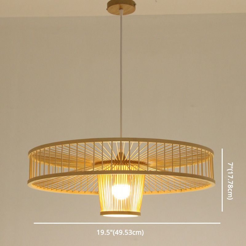 Tambour suspendu pendant luminaire chinois en bambou pendentif luminaires pour le salon
