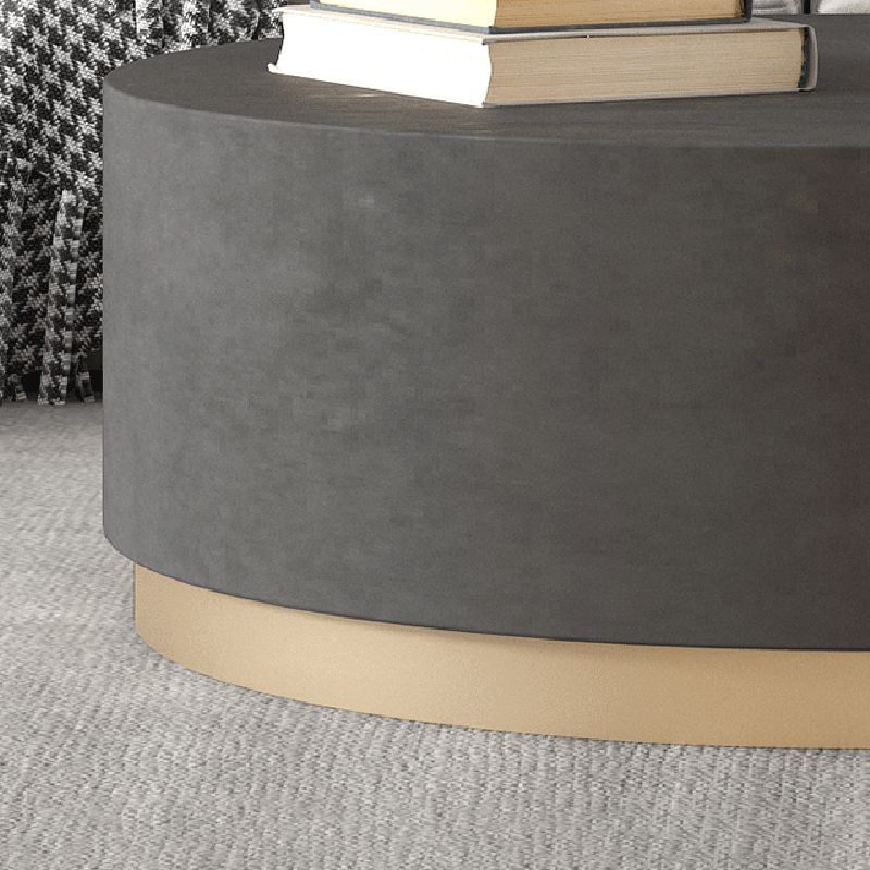 Mid-Century Modern Coffee Table Round Drum Coffee Table in Grey