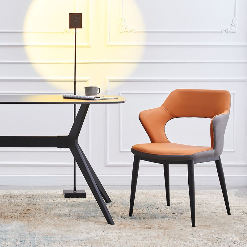 Dining Room Leather Dining Chair Contemporary Open Back Dining Arm Chair