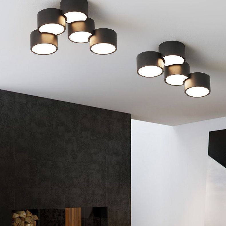 Geometrische cilindrische combinatie LED-inbouwlamp Moderne minimalistische plafondlamp met meerdere lampen voor slaapkamerwoonkamer